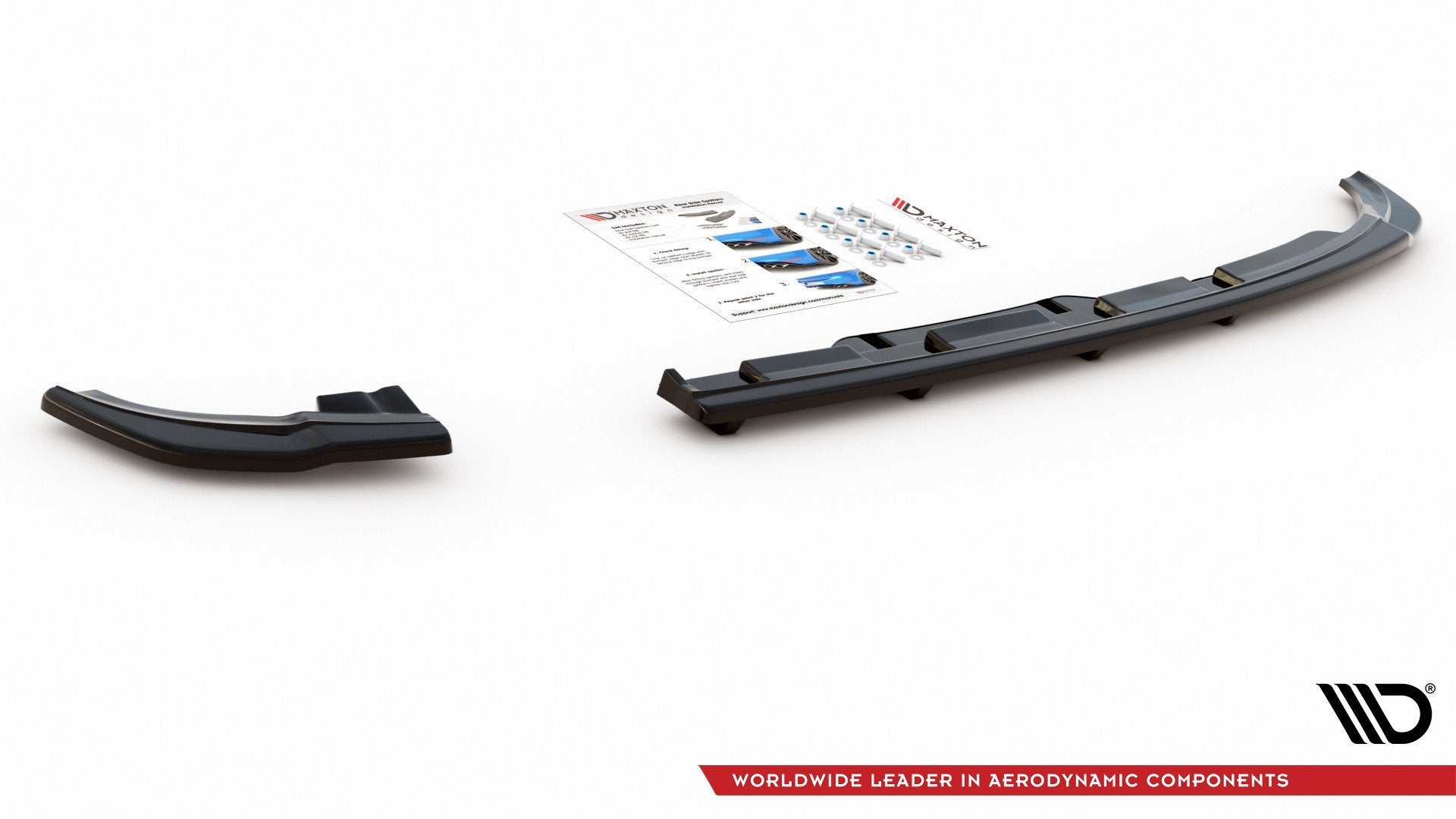Mittlerer Diffusor Heck Ansatz DTM Look für VW Polo 6 GTI Mk6 schwarz Hochglanz