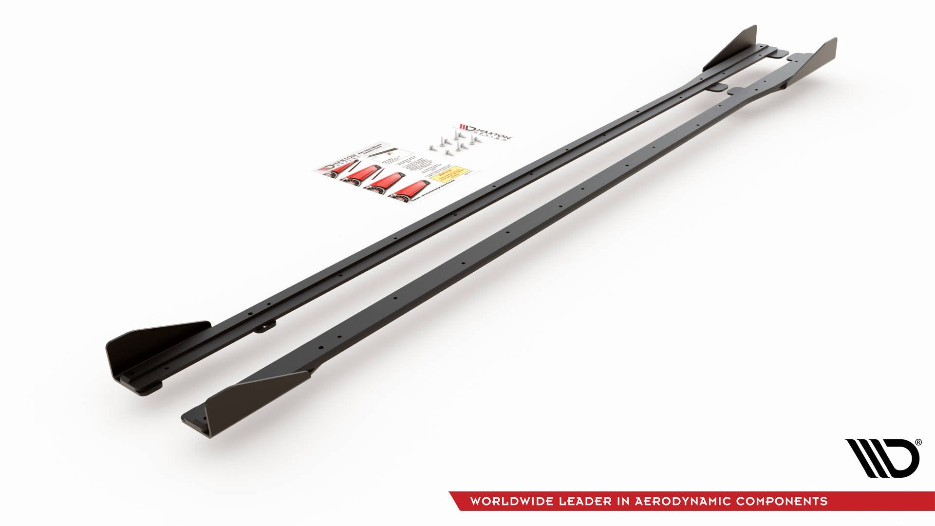Robuste Racing Seitenschweller Ansatz für für + Flaps VW Golf 7 R / R-Line Facelift schwarz Hochglanz