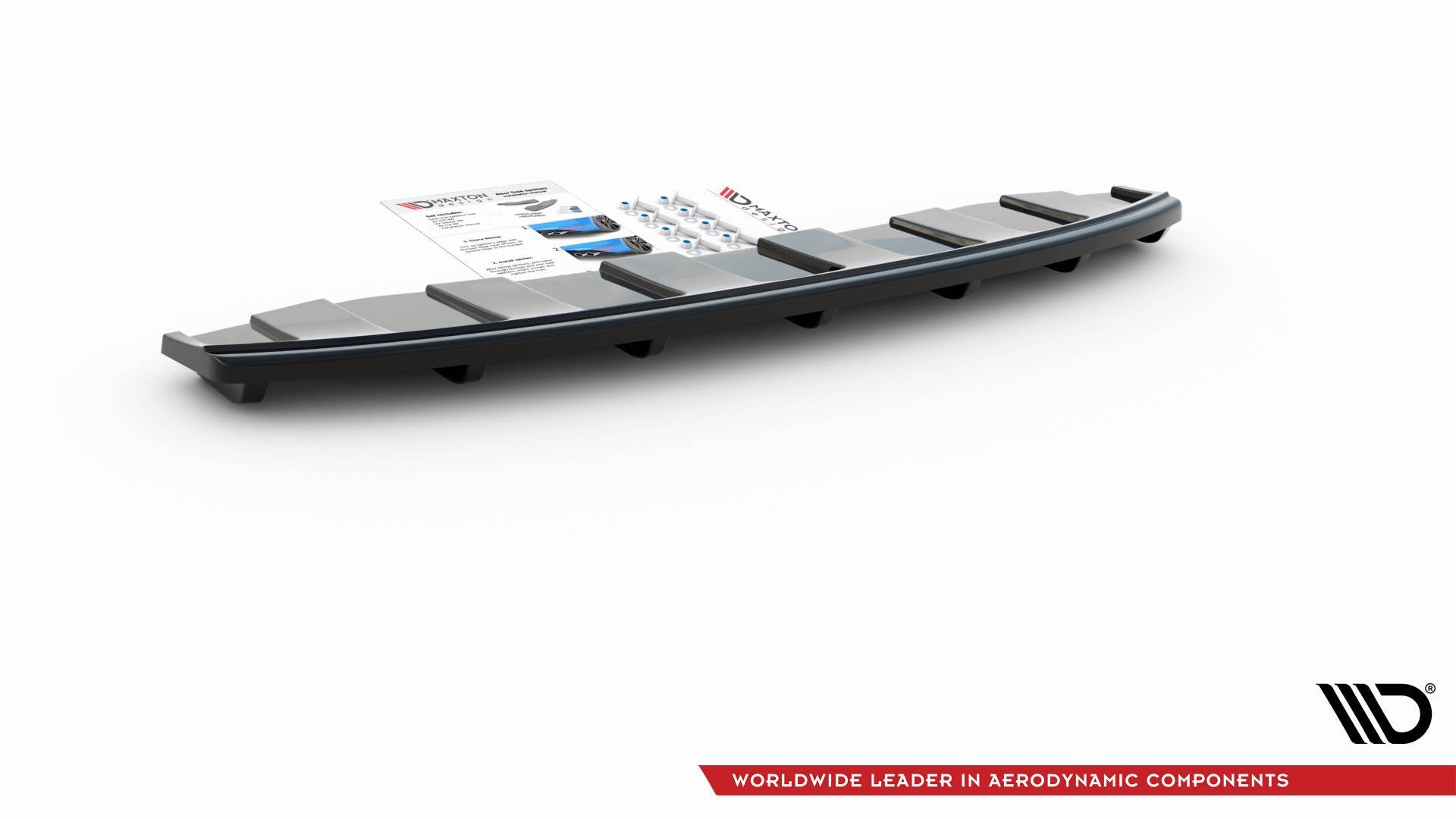 Mittlerer Diffusor Heck Ansatz für AUDI A6 C7 S-LINE AVANT AUSPUFF 2X1 im DTM LOOK schwarz Hochglanz