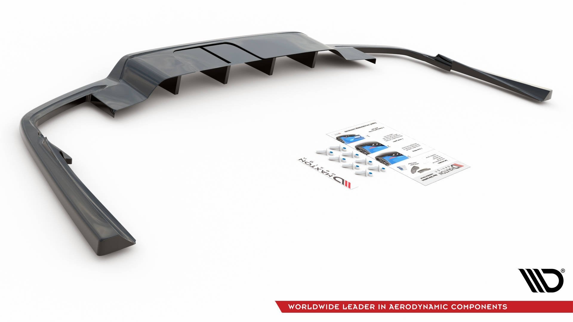 Mittlerer Diffusor Heck Ansatz DTM Look für Volvo S60/V60 R-Design Mk3 Carbon Look