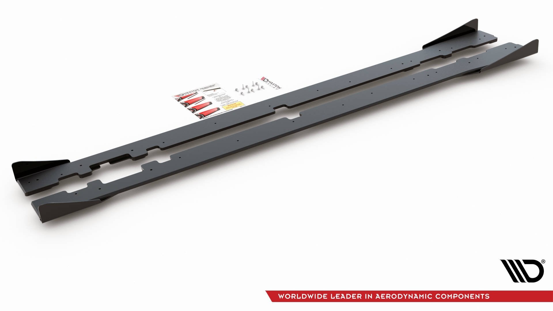 Robuste Racing Seitenschweller Ansatz für für + Flaps Mercedes-AMG C43 Coupe C205 schwarz Hochglanz