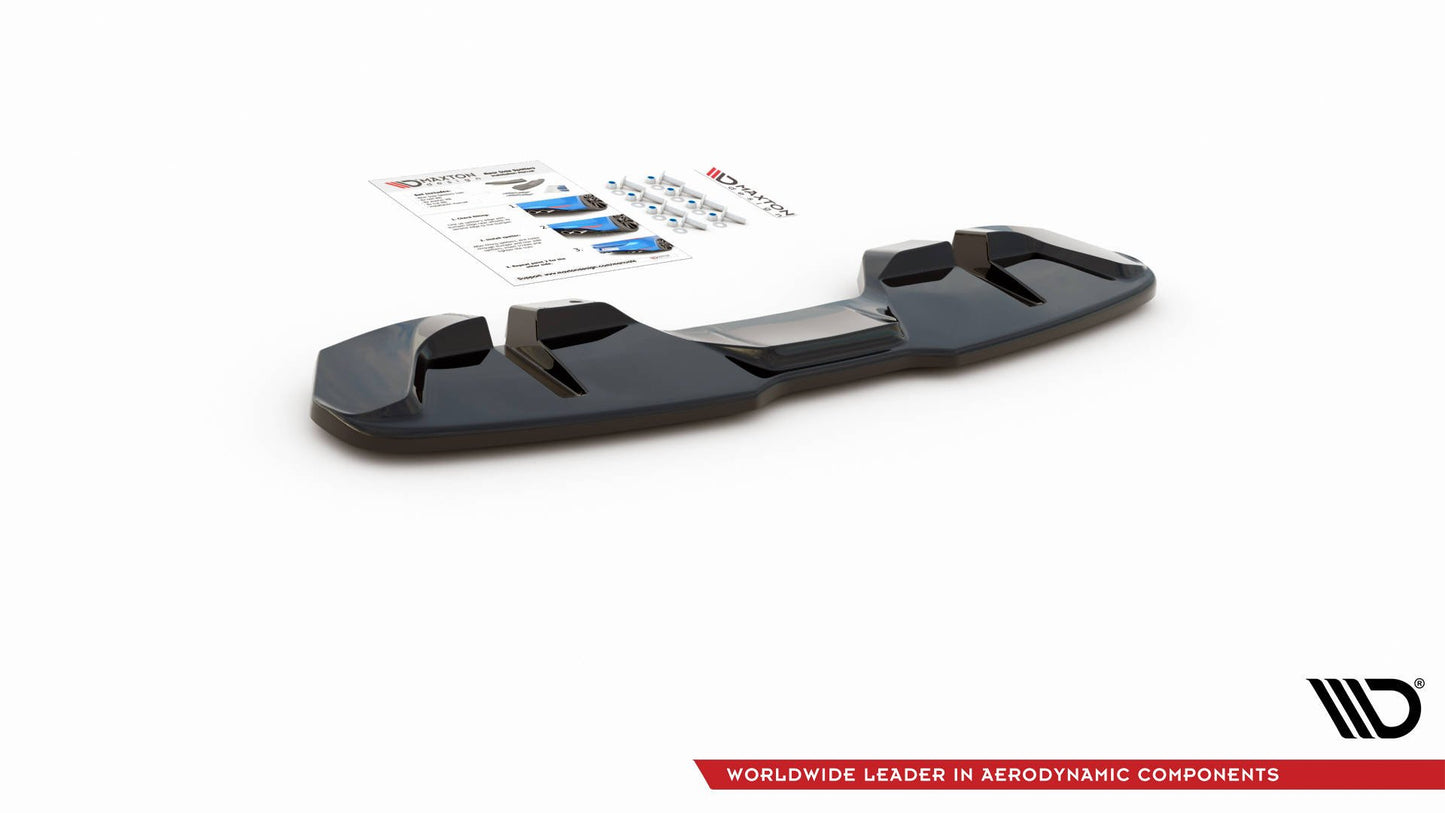 Mittlerer Diffusor Heck Ansatz für Ford Mustang GT Mk6 Facelift schwarz Hochglanz