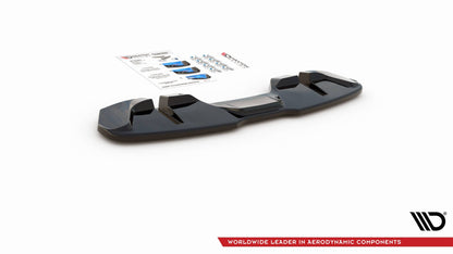 Mittlerer Diffusor Heck Ansatz für Ford Mustang GT Mk6 Facelift schwarz Hochglanz