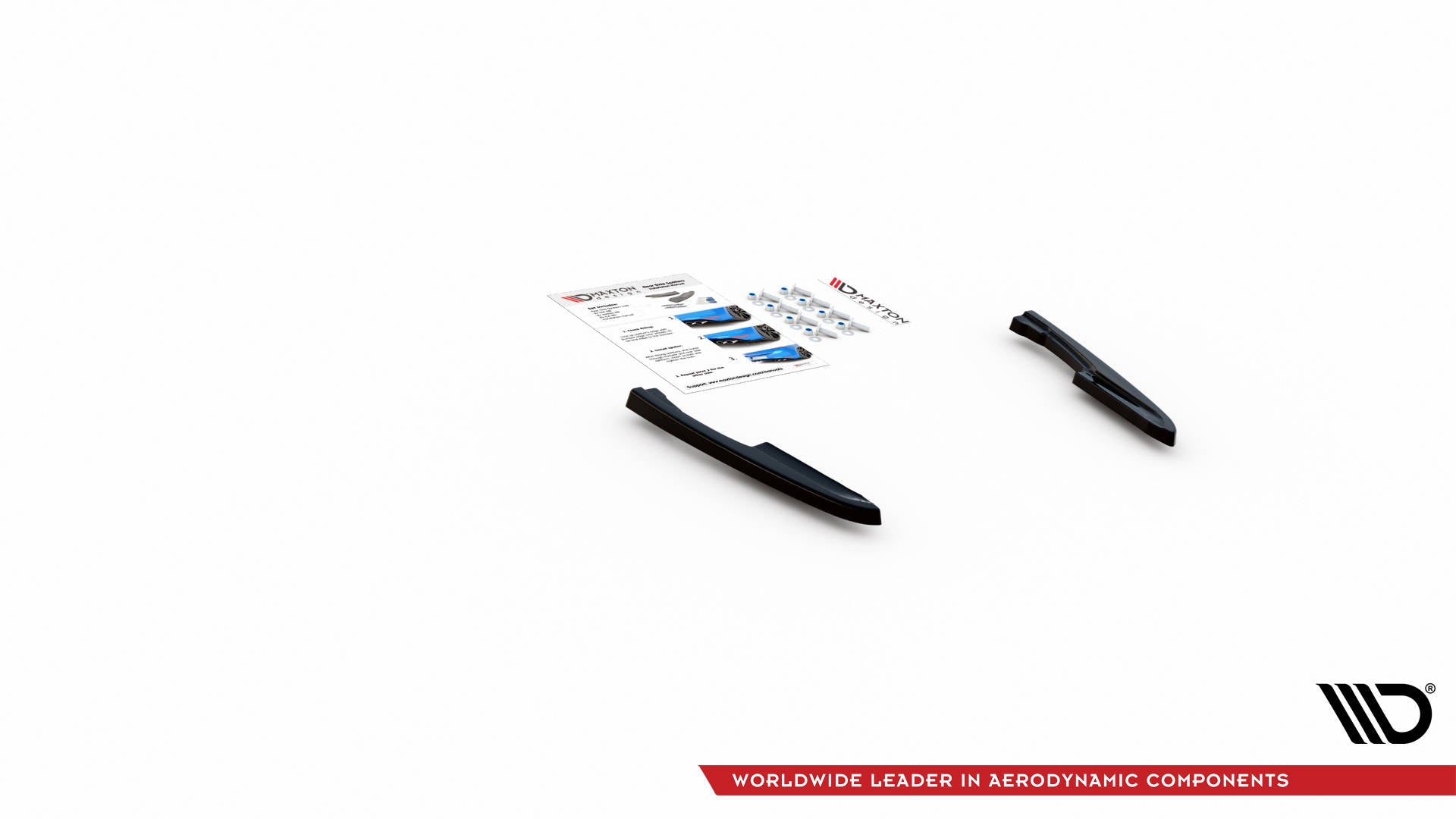 Heck Ansatz Flaps Diffusor für Volkswagen Touareg R-line Mk3 schwarz Hochglanz