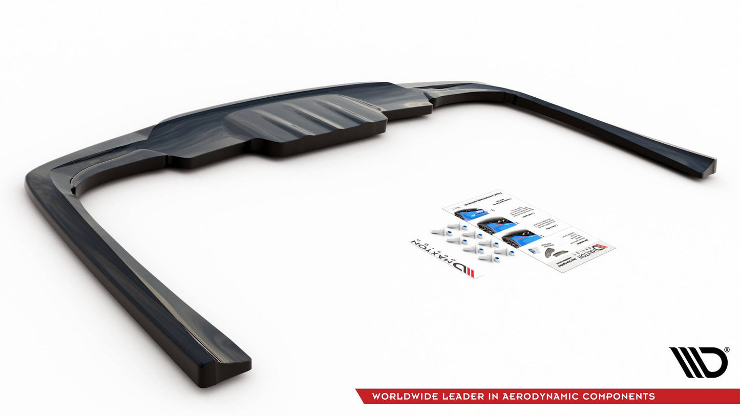 Mittlerer Diffusor Heck Ansatz für Mercedes-Benz E W213 schwarz matt