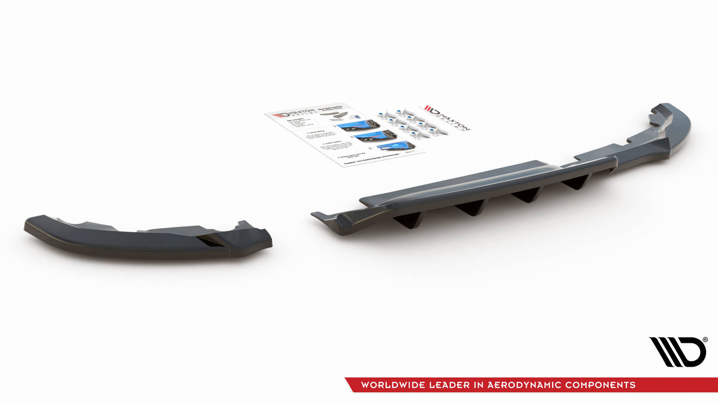Mittlerer Diffusor Heck Ansatz DTM Look für Renault Clio Mk5 schwarz matt