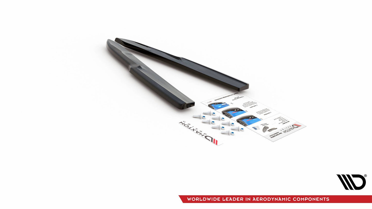 Heck Ansatz Flaps Diffusor für Audi A6 C8 S-Line Carbon Look