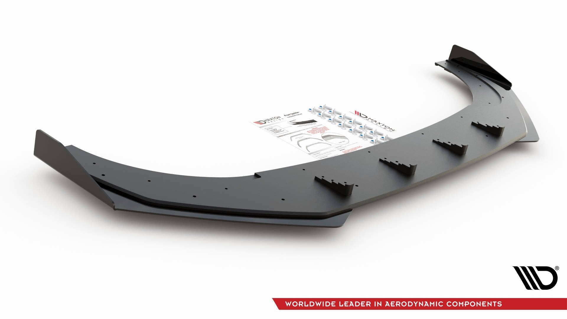 Robuste Racing Front Ansatz für passend +Flaps für Volkswagen Golf 8 GTI Clubsport schwarz Hochglanz