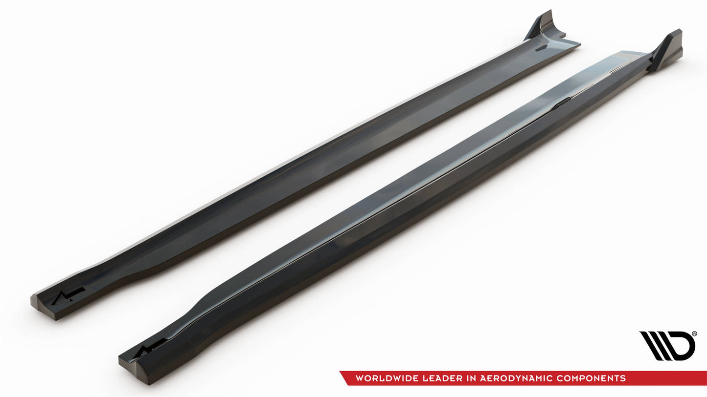 Seitenschweller Ansatz für V.2 für BMW X6 M-Paket F16 schwarz matt