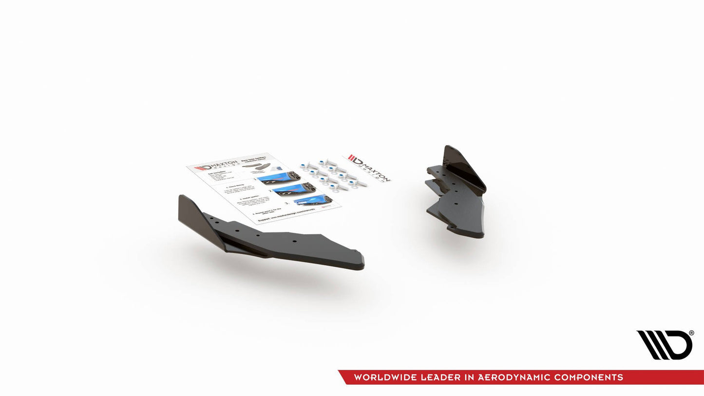 Robuste Racing Heck Ansatz Flaps Diffusor +Flaps für Volkswagen Golf 8 GTI schwarz Hochglanz