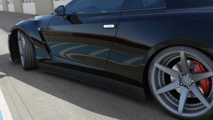Seitenschweller Ansatz für NISSAN GT-R vor Facelift COUPE (R35-SERIES) schwarz matt