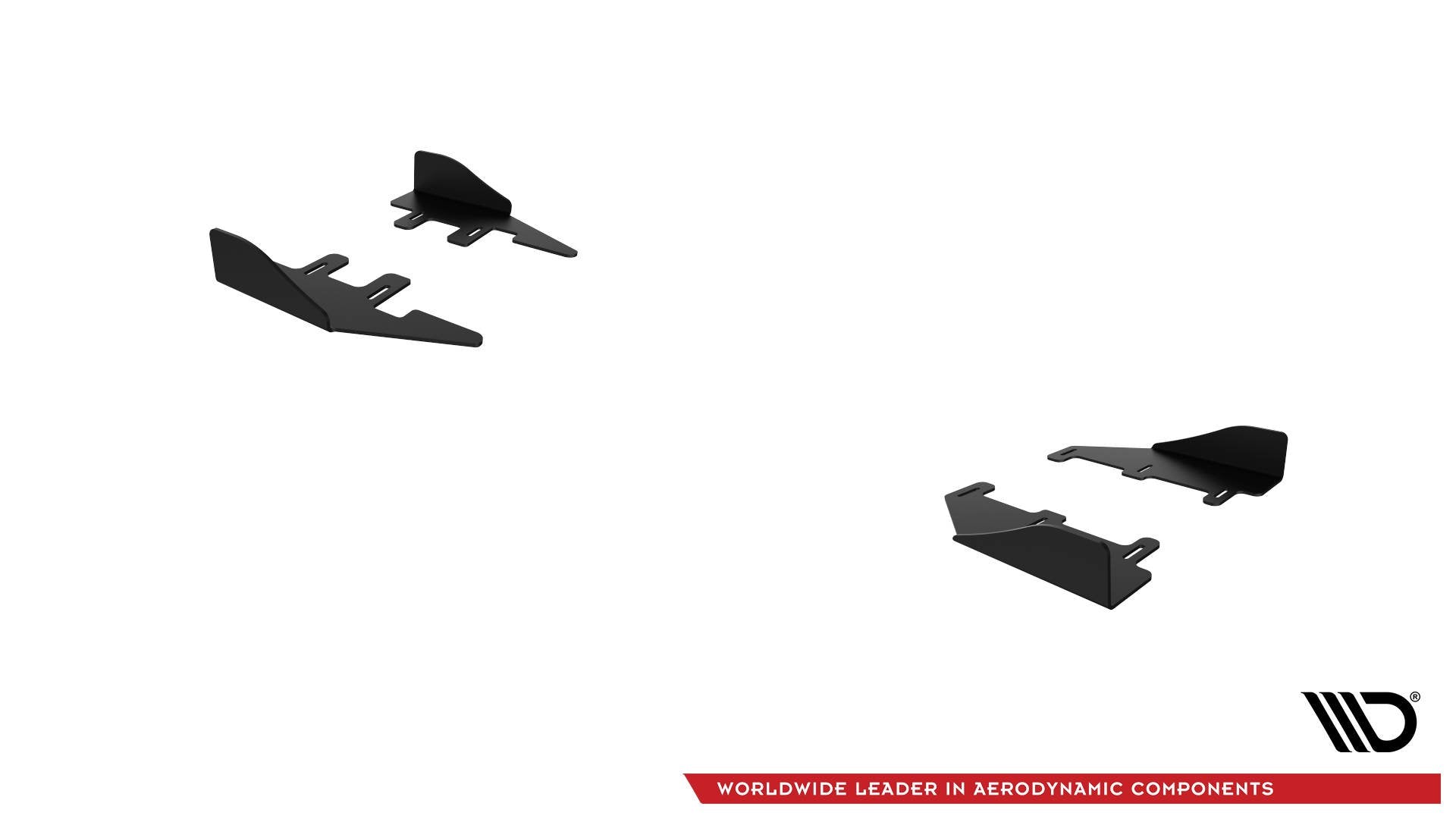 Side Front Stoßstangen Racing Flaps passend für Ford Fiesta Mk8 ST / ST-Line schwarz Hochglanz