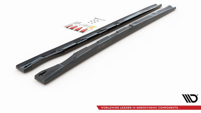 Seitenschweller Ansatz für Alfa Romeo 156 Facelift schwarz Hochglanz
