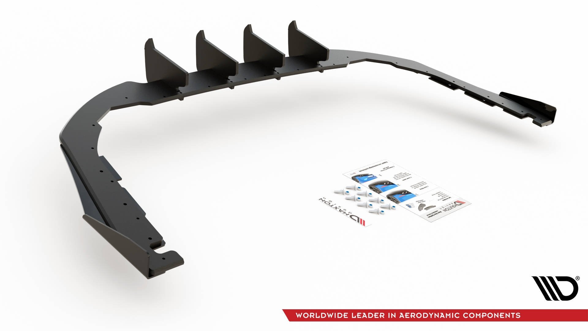 Robuste Racing Diffusor Heck Ansatz +Flaps für Volkswagen Arteon R-Line schwarz Hochglanz