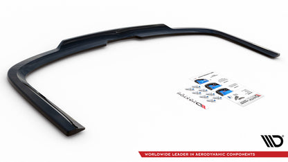Mittlerer Diffusor Heck Ansatz für Volkswagen Caddy Long Mk3 Facelift schwarz Hochglanz