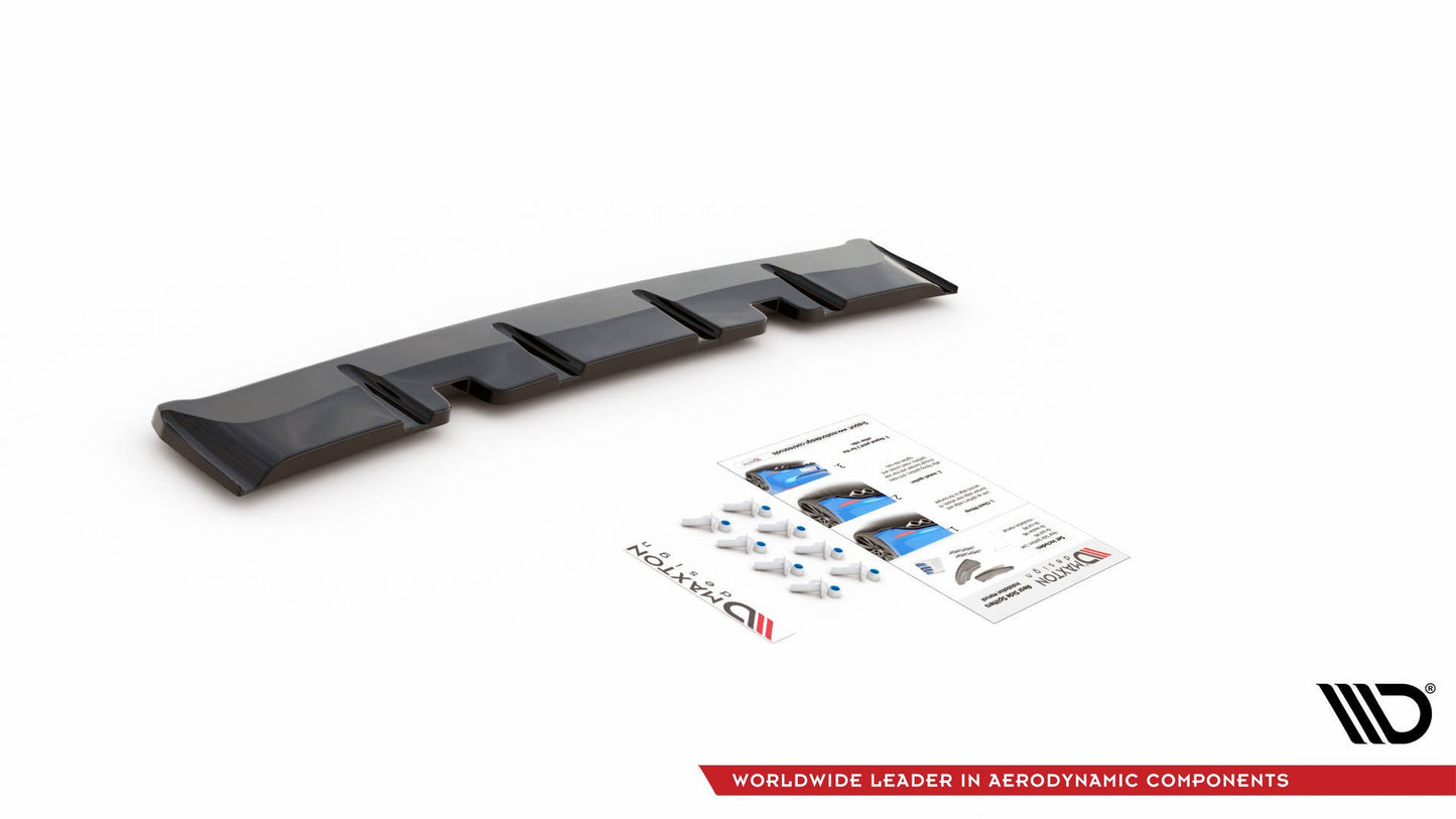 Mittlerer Diffusor Heck Ansatz für Volkswagen Golf 8 GTI Clubsport schwarz Hochglanz