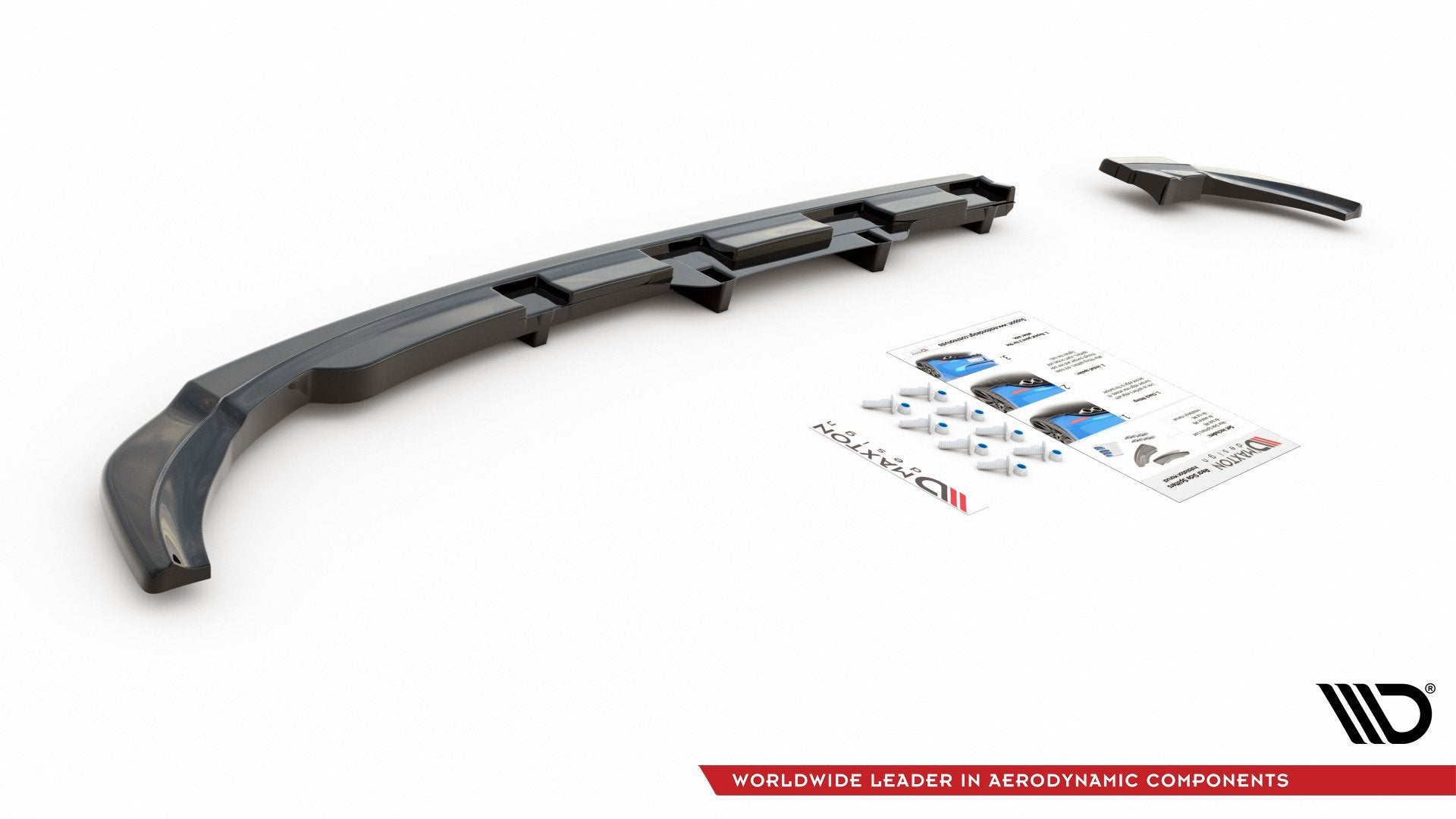 Mittlerer Diffusor Heck Ansatz DTM Look für VW Polo 6 GTI Mk6 schwarz Hochglanz