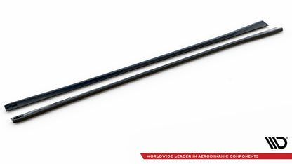 Seitenschweller Ansatz für Audi A6 C8 schwarz Hochglanz