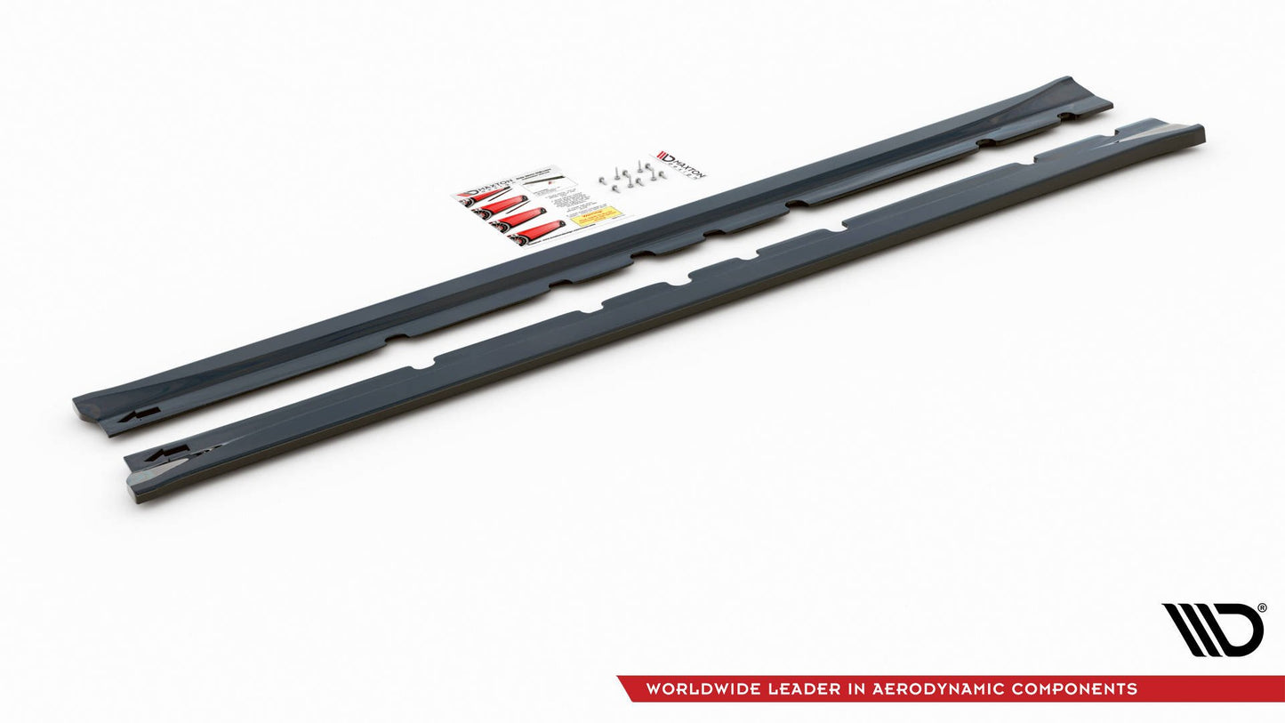 Seitenschweller Ansatz für Mitsubishi Lancer Mk8 schwarz Hochglanz