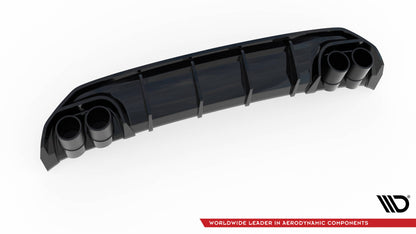 Diffusor Heck Ansatz für + Endschalldampfer Sportauspuff Attrappe Audi A3 S-Line Sportback 8Y