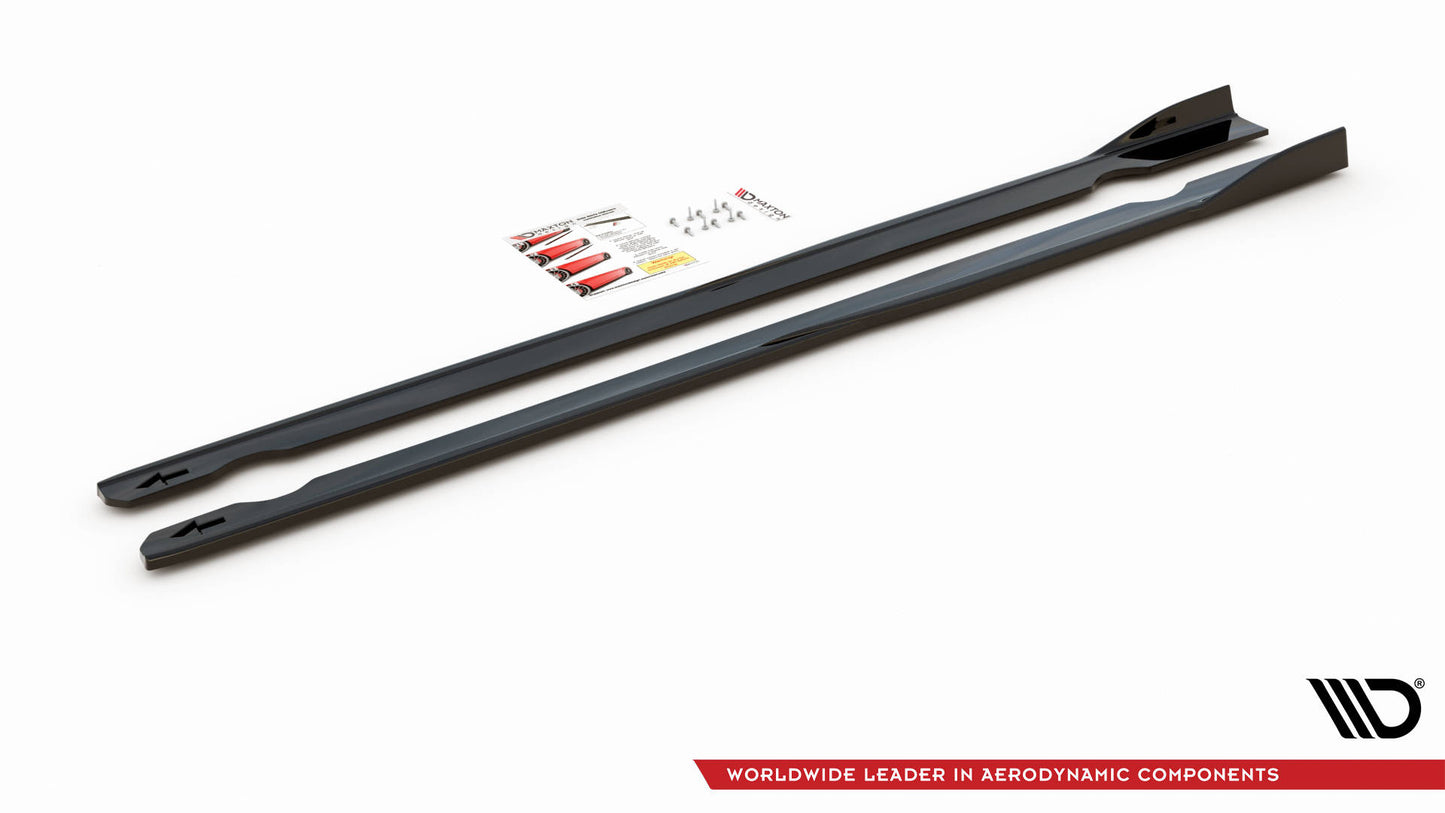 Seitenschweller Ansatz für V.2 für Volkswagen Golf R Mk7 schwarz matt