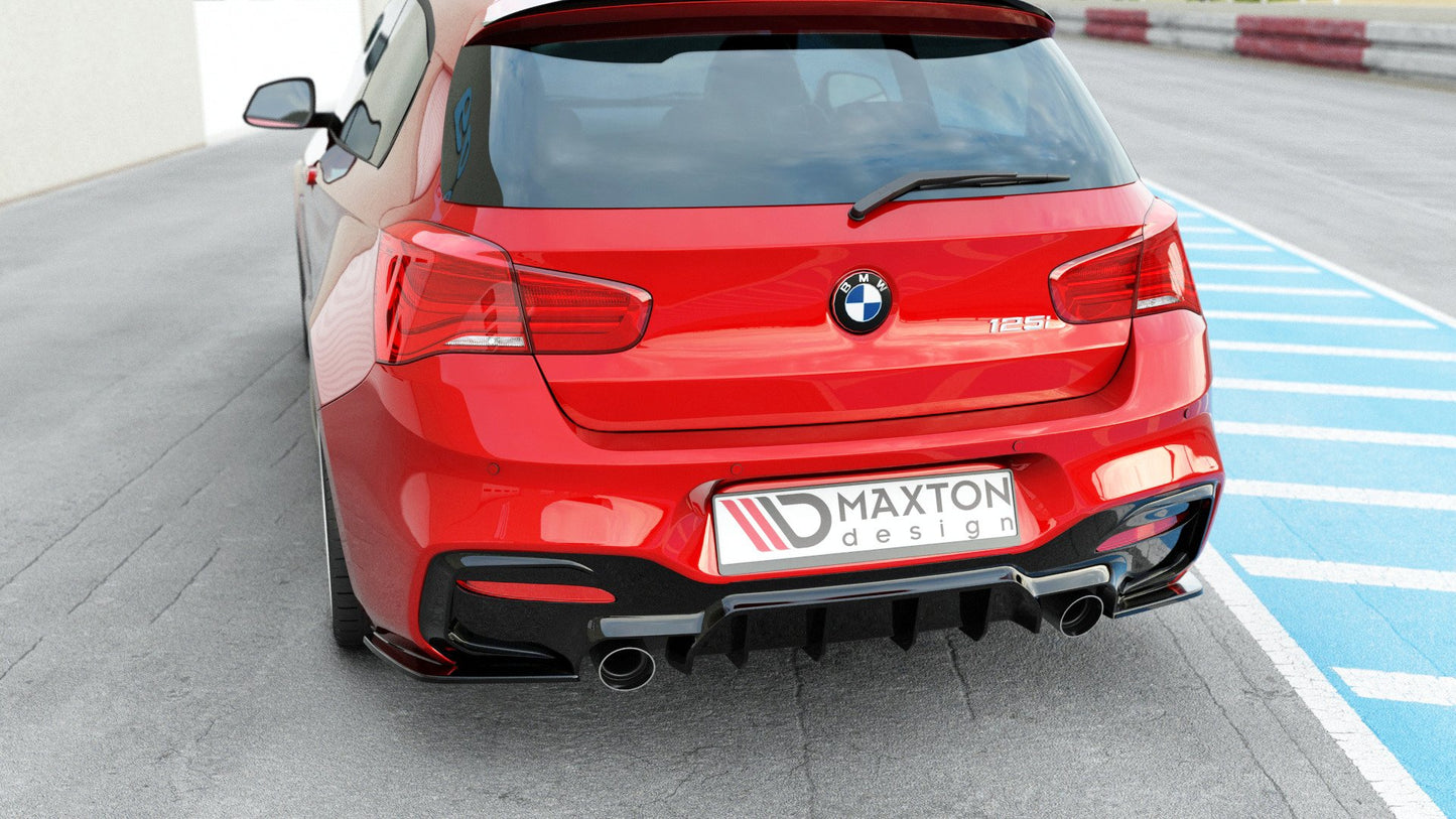 Diffusor Heck Ansatz für Bmw 1 F20/ F21 Facelift M-Power schwarz Hochglanz