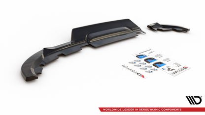 Mittlerer Diffusor Heck Ansatz DTM Look für Renault Clio Mk5 schwarz matt