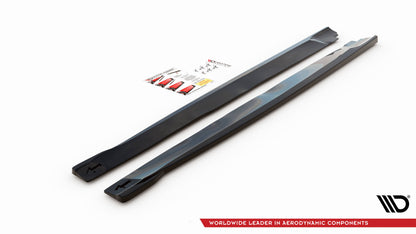Seitenschweller Ansatz für V.1 für Nissan 370Z Nismo Facelift schwarz Hochglanz
