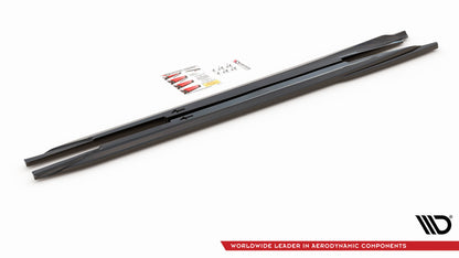 Seitenschweller Ansatz für Infiniti Q60 S Mk2 schwarz Hochglanz