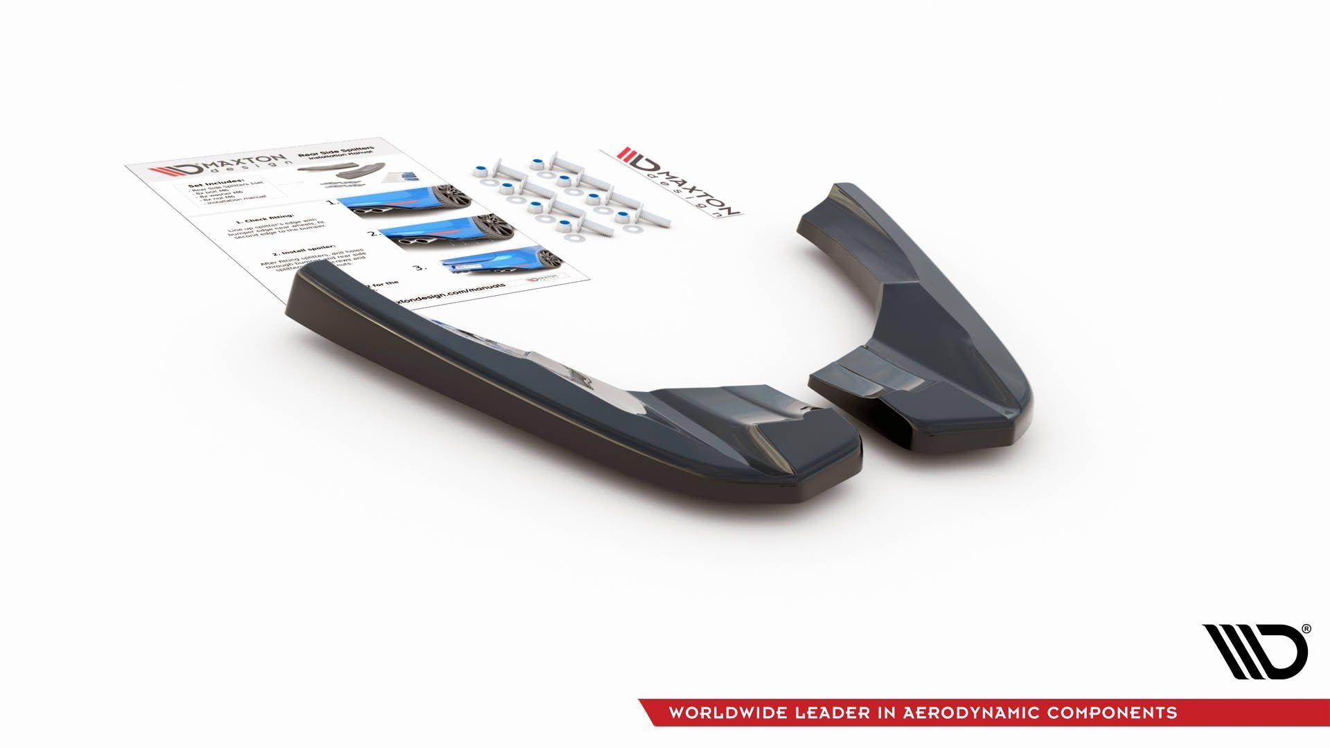 Heck Ansatz Flaps Diffusor V.2 für Audi RS3 8V Sportback Facelift Carbon Look