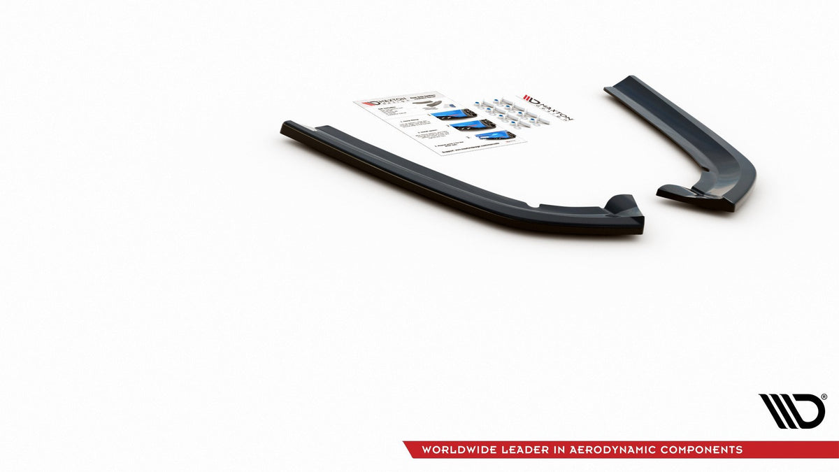 Heck Ansatz Flaps Diffusor für Ford Mondeo Vignale Mk5 Facelift schwarz Hochglanz