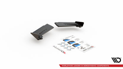 Robuste Racing Heck Ansatz Flaps Diffusor +Flaps für Toyota GR Yaris Mk4 schwarz Hochglanz