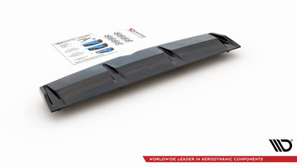 Mittlerer Diffusor Heck Ansatz DTM Look für Hyundai I30 N Mk3 Fastback  schwarz matt