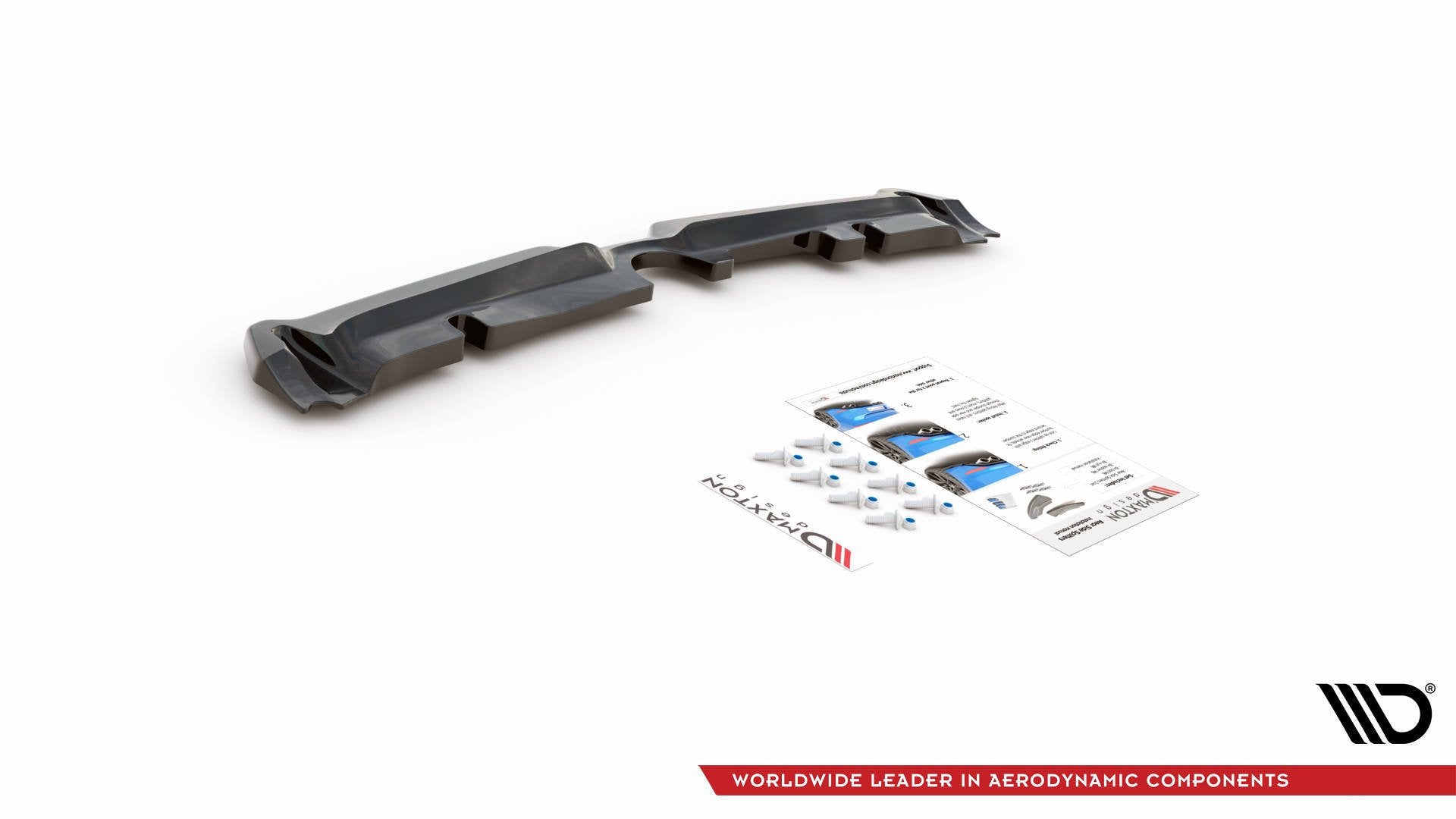 Mittlerer Diffusor Heck Ansatz für Mini Countryman Mk2 F60 JCW schwarz Hochglanz