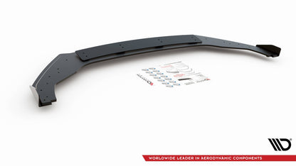 Robuste Racing Front Ansatz für passend +Flaps für VW Golf 7 R / R-Line Facelift schwarz Hochglanz