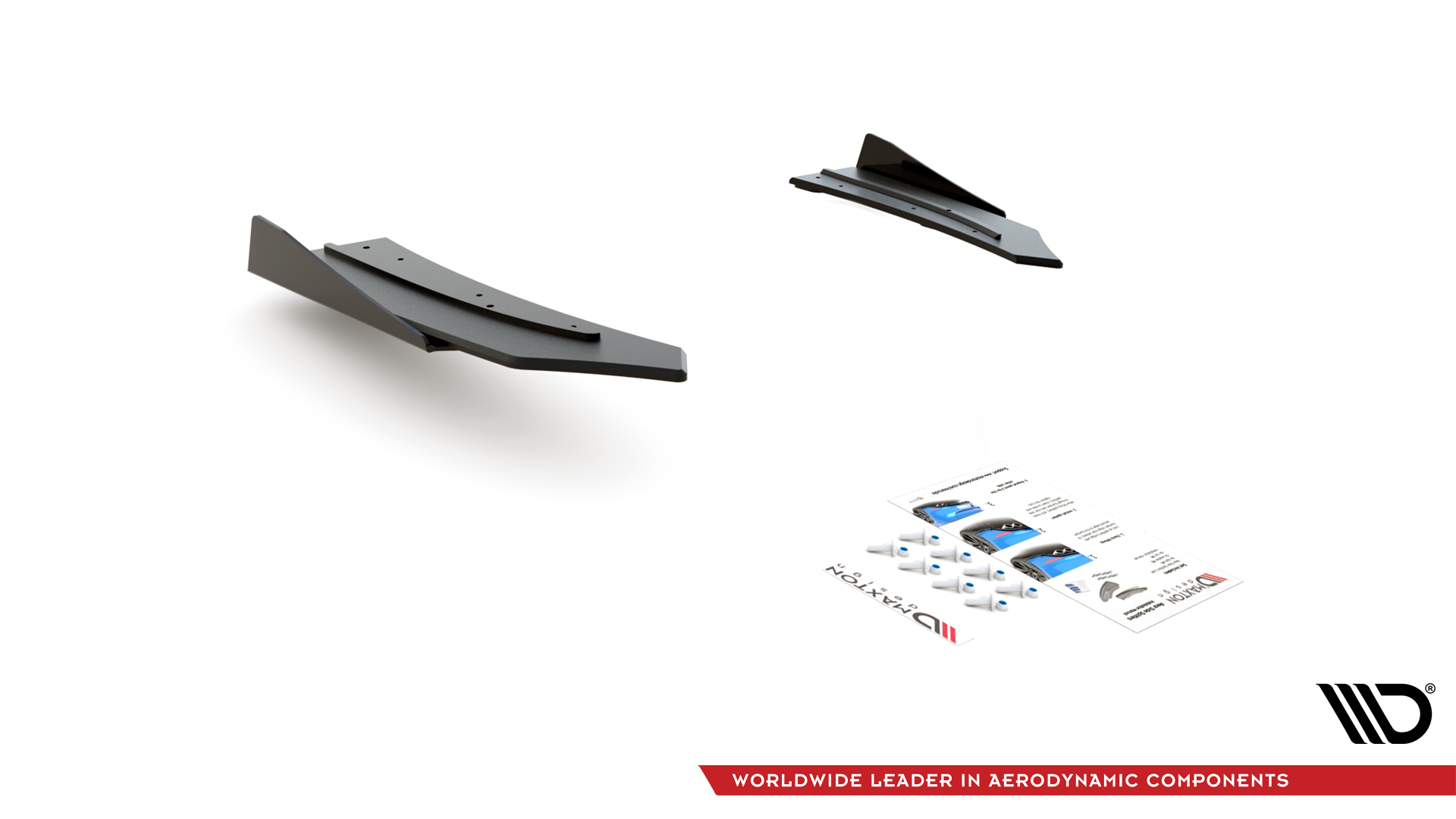 Robuste Racing Heck Ansatz Flaps Diffusor +Flaps für Mercedes-AMG C43 Coupe C205 schwarz Hochglanz