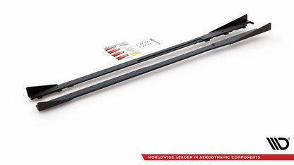 Robuste Racing Seitenschweller Ansatz für für + Flaps Toyota GR Yaris Mk4  schwarz Hochglanz
