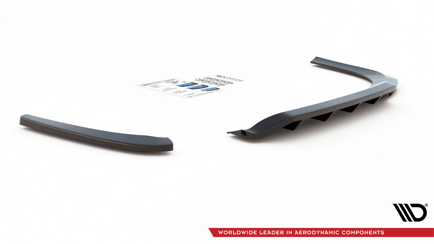 Mittlerer Diffusor Heck Ansatz DTM Look für Volkswagen Passat CC schwarz matt