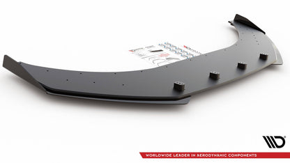 Robuste Racing Front Ansatz für passend +Flaps für Volkswagen Arteon R-Line schwarz Hochglanz