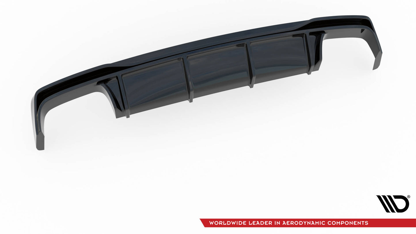Diffusor Heck Ansatz für Audi S6 / A6 S-Line C8 schwarz Hochglanz