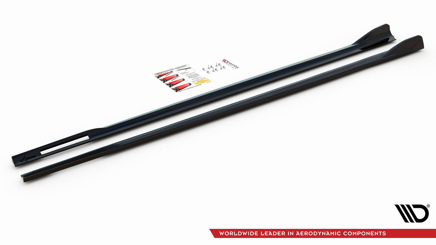 Seitenschweller Ansatz für V.2 für BMW 4er M-Paket G22 schwarz Hochglanz