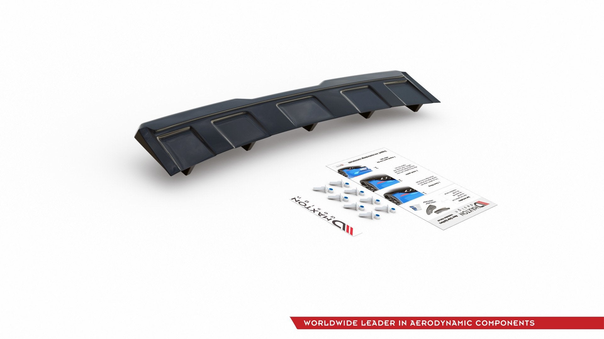 Mittlerer Diffusor Heck Ansatz DTM Look für Skoda Kodiaq RS Carbon Look