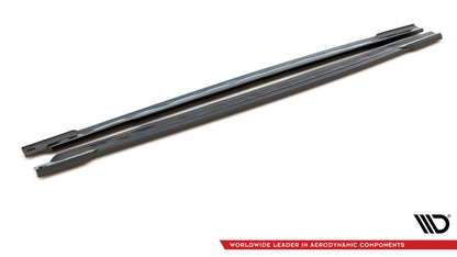 Seitenschweller Ansatz für Audi RS5 Coupe F5 Facelift schwarz Hochglanz