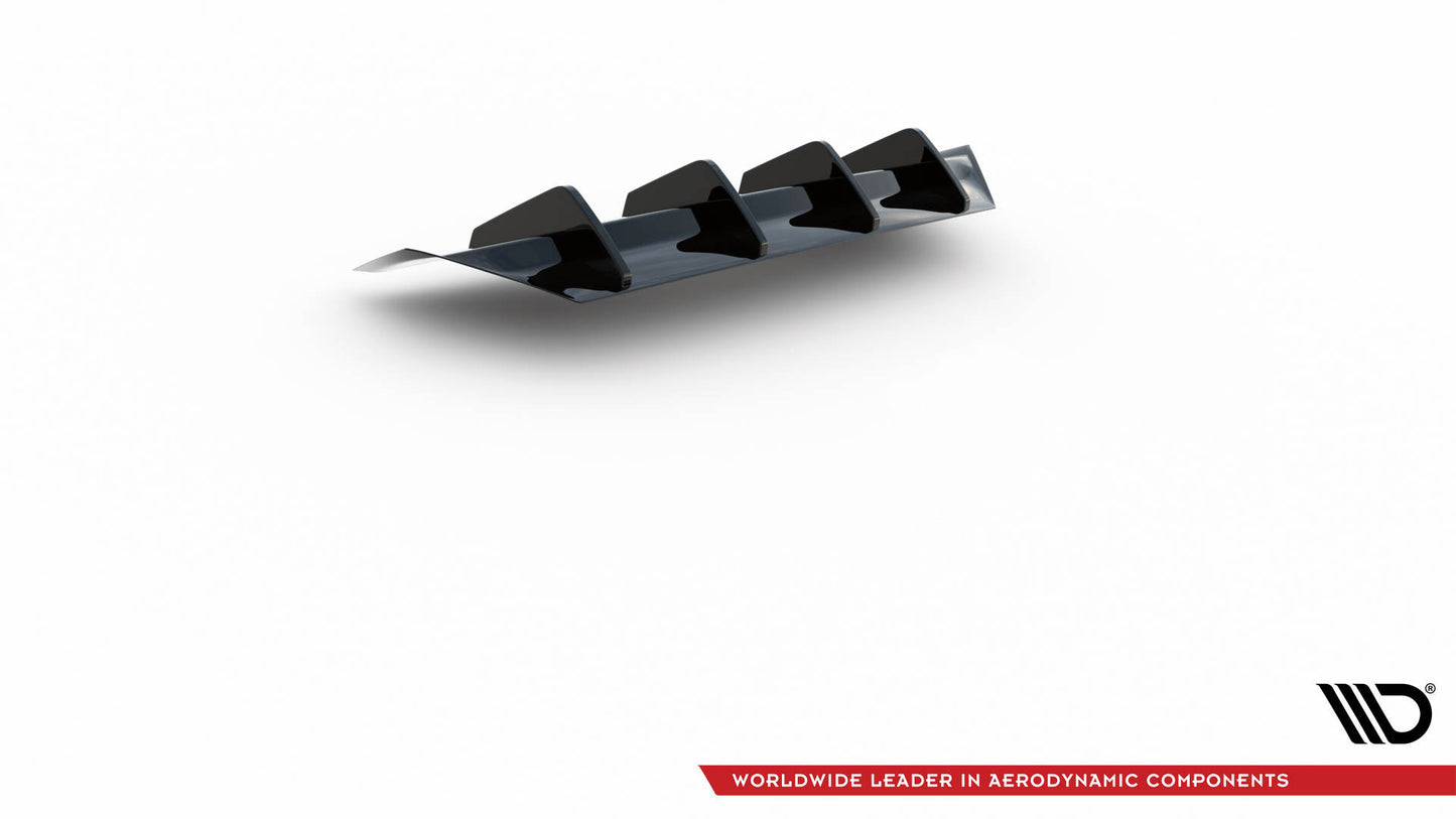 Diffusor Heck Ansatz für Audi A4 B9 Facelift Carbon Look