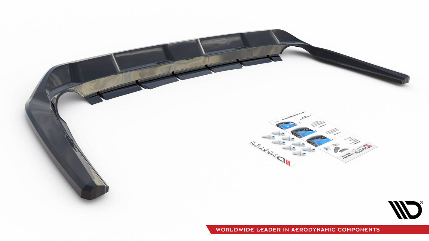 Mittlerer Diffusor Heck Ansatz DTM Look für Toyota RAV4 Mk5 Carbon Look