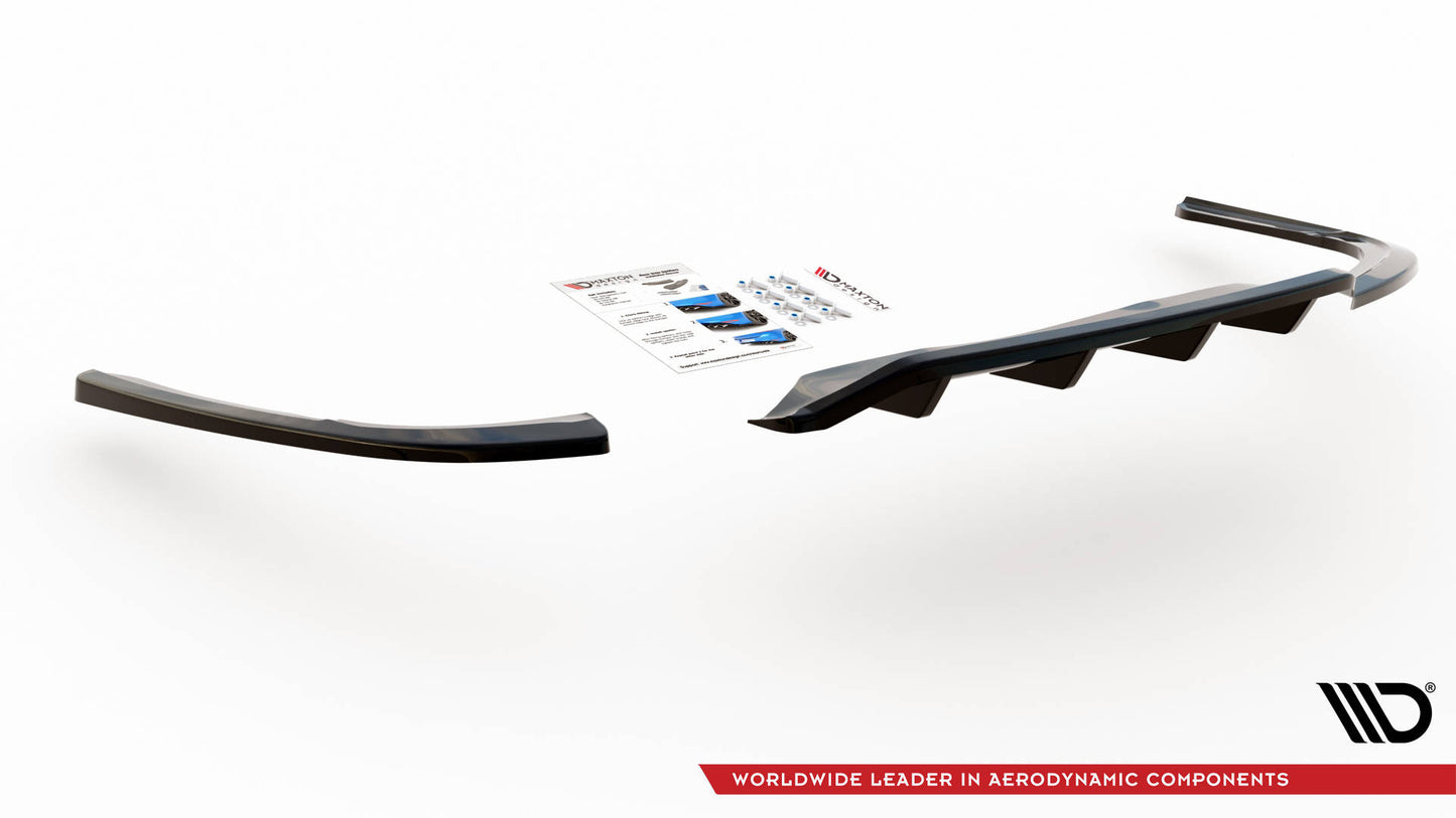 Mittlerer Diffusor Heck Ansatz DTM Look für Opel Insignia Mk2 schwarz Hochglanz