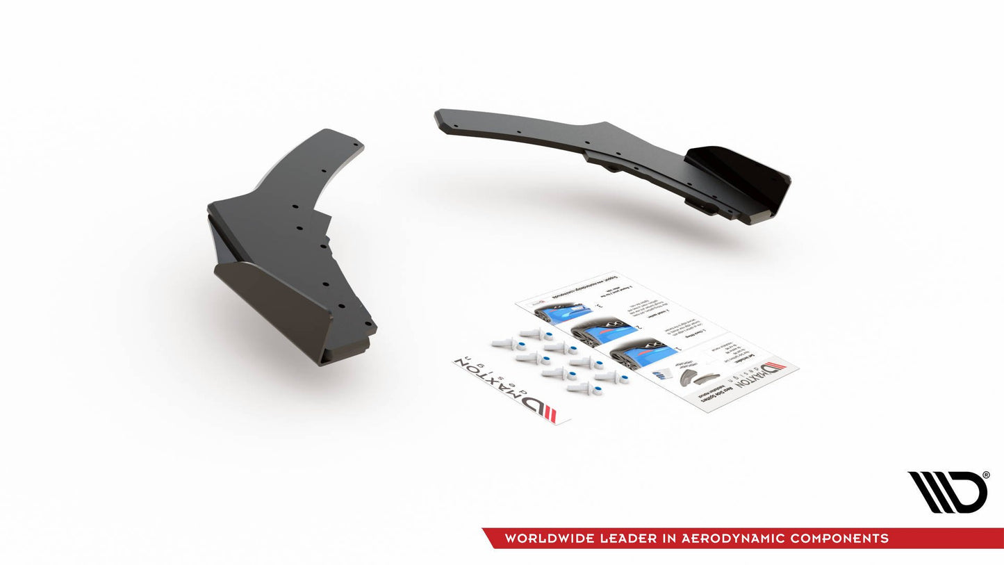 Robuste Racing Heck Ansatz Flaps Diffusor V.2 +Flaps für BMW 1er F20 M140i  schwarz Hochglanz