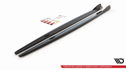 Seitenschweller Ansatz für V.2 für BMW 2 Gran Coupe M-Paket / M235i F44 schwarz matt