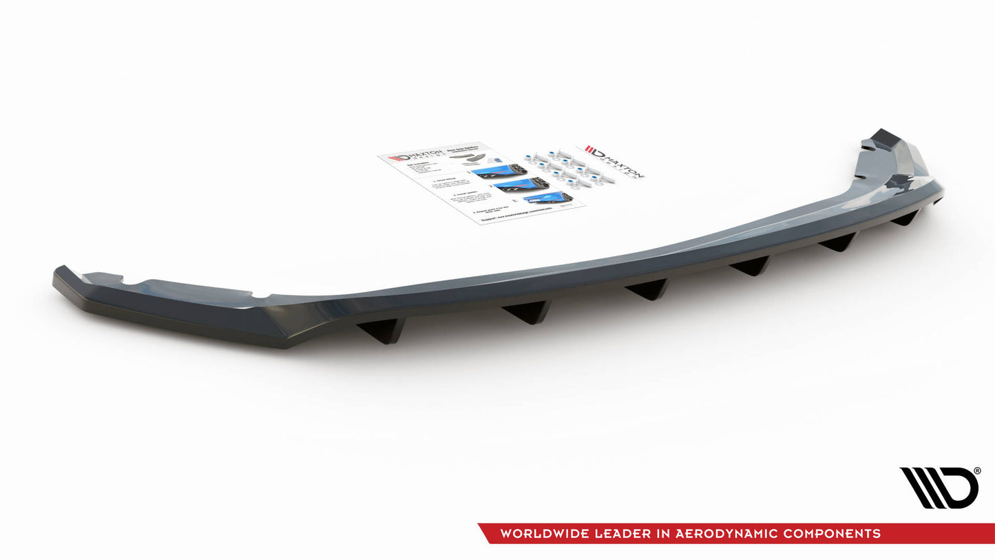 Mittlerer Diffusor Heck Ansatz DTM Look für Seat Leon Hatchback Mk3 schwarz Hochglanz