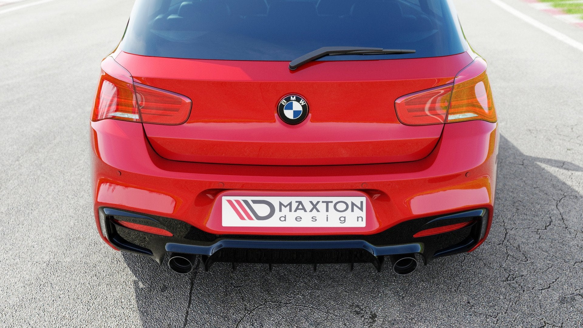 Diffusor Heck Ansatz für Bmw 1 F20/ F21 Facelift M-Power schwarz Hochglanz